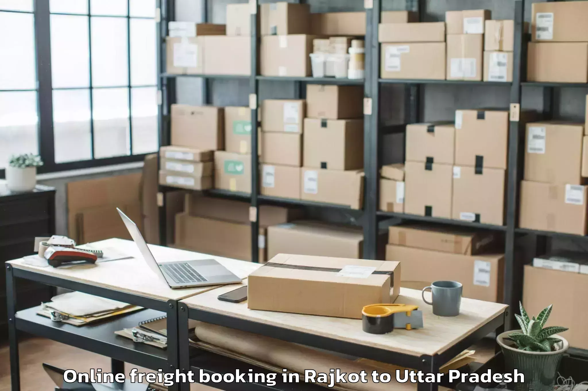 Top Rajkot to Khanpur Online Freight Booking Available